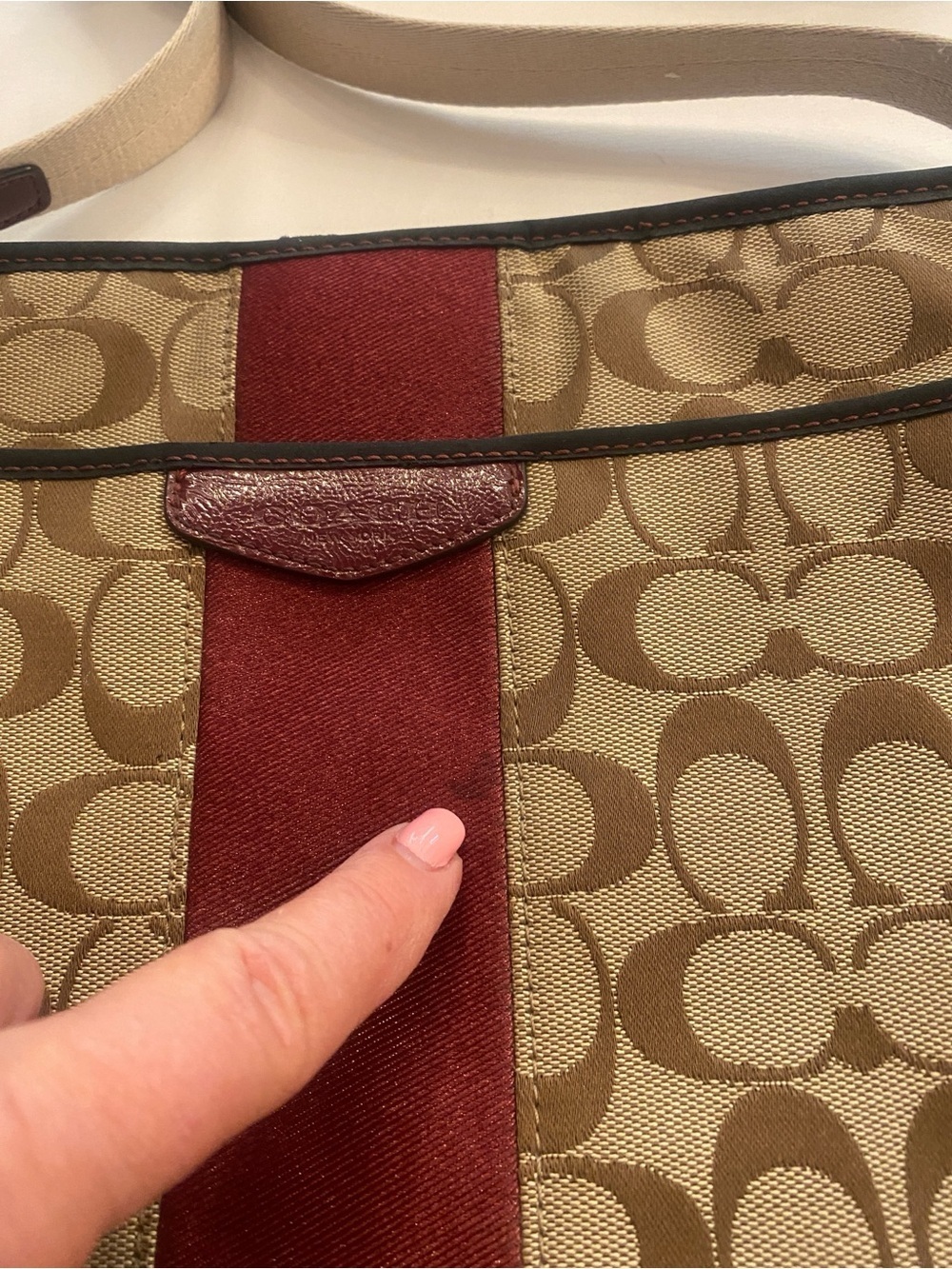 Coach Signature Crossbody Stripe File Bag Center Stripe F28502 - Picture 12 of 17